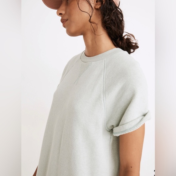 Madewell MWL Women’s S Airyterry Sweatshirt Tee Dress in Heathered Beige - EUC! - Picture 3 of 12